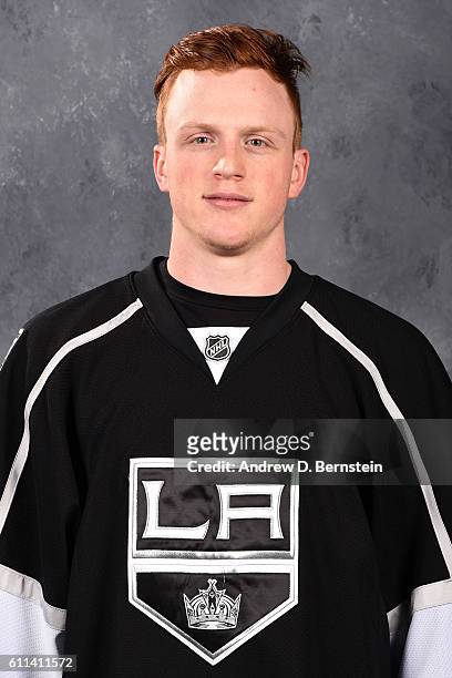 Austin Wagner of the Los Angeles Kings poses for his official headshot for the 2016-2017 season on September 22, 2016 at the Toyota Sports Center in...