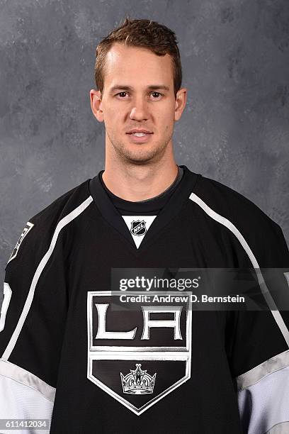 Brett Sutter of the Los Angeles Kings poses for his official headshot for the 2016-2017 season on September 22, 2016 at the Toyota Sports Center in...