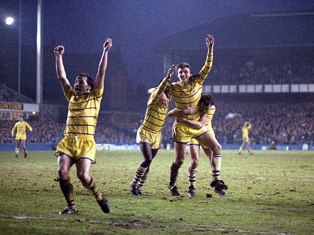 Everton 3 v Chelsea 4. Colin Pates celebreates his goal with team-mates. Colin Pates Everton 3 v Chelsea 4. Colin Pates celebreates his goal with team-mates. Colin Pates