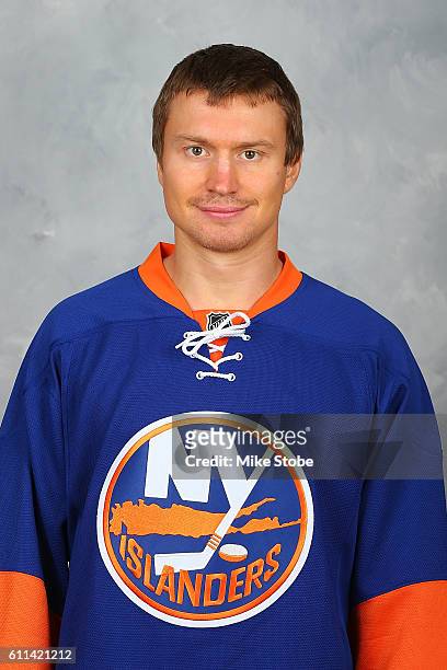 Mikhail Grabovski of the New York Islanders poses for his official headshot for the 2016-2017 season on September 22, 2016 in Uniondale, New York.