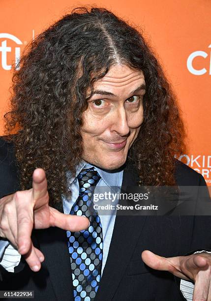 Singer Weird Al arrives at the Los Angeles' No Kid Hungry Dinner on September 28, 2016 in Los Angeles, California.