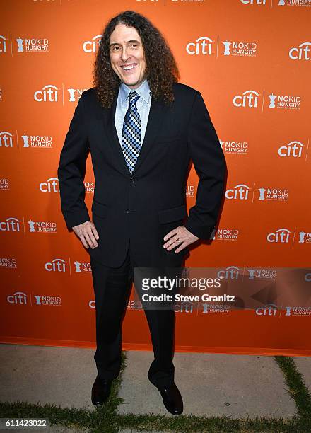 Singer Weird Al arrives at the Los Angeles' No Kid Hungry Dinner on September 28, 2016 in Los Angeles, California.