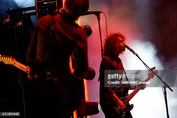 Benji Blakeway of Catfish and the Bottlemen performs at Fiddlers Green Amphitheatre in Englewood, Colorado on September 28, 2016.