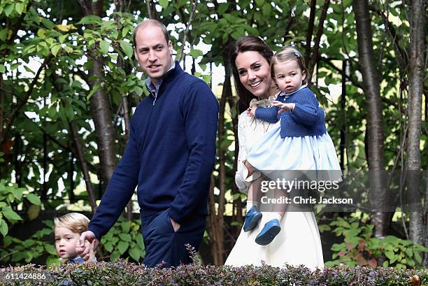 Catherine, Duchess of Cambridge, Princess Charlotte of Cambridge and Prince George of Cambridge, Prince William, Duke of Cambridge at a children's...