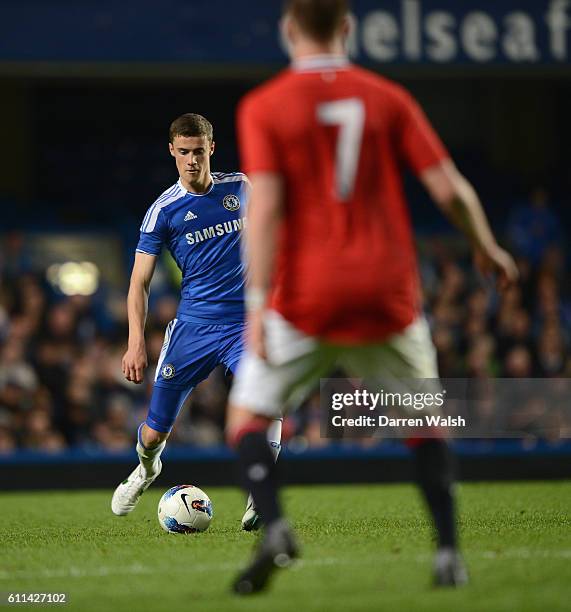 Alex Davey of Chelsea Youth during a FA Youth Cup Semi Final 2nd Leg match between Chelsea Youth and Manchester United Youth at Stamford Bridge on...