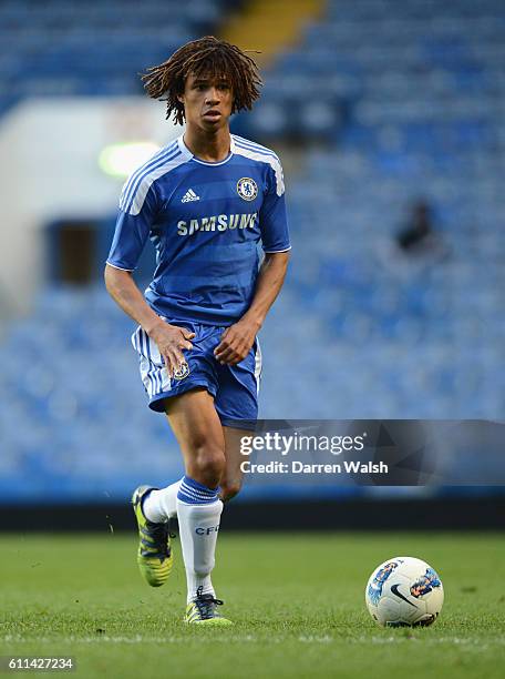 Nathan Ake of Chelsea Youth during a FA Youth Cup Semi Final 2nd Leg match between Chelsea Youth and Manchester United Youth at Stamford Bridge on...