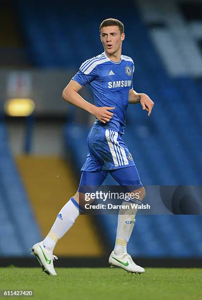 Alex Davey of Chelsea Youth during a FA Youth Cup Semi Final 2nd Leg match between Chelsea Youth and Manchester United Youth at Stamford Bridge on...