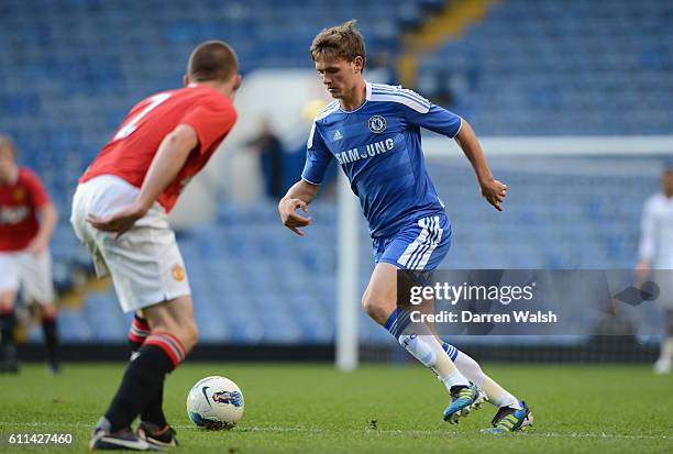 John Swift of Chelsea Youth during a FA Youth Cup Semi Final 2nd Leg match between Chelsea Youth and Manchester United Youth at Stamford Bridge on...