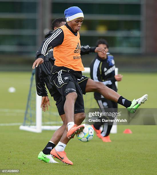 Didier Drogba of Chelsea during a training session at the Cobham training ground on May 15, 2012 in Cobham, England.