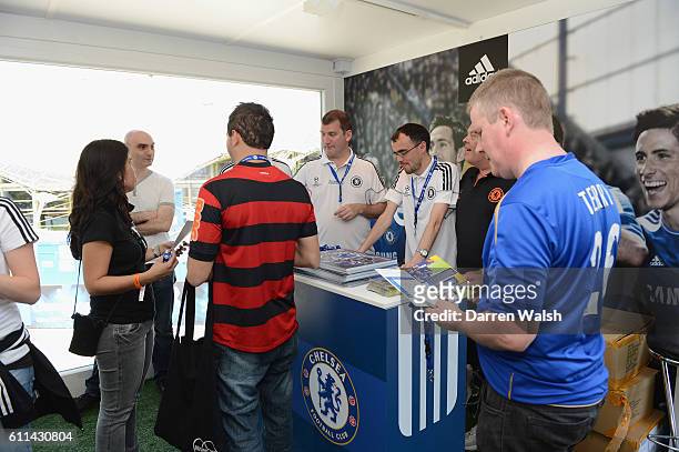 Richard Millham, Graham Smith, Mark Bell, Dave Newby at the Fans festival at the olympic park before the UEFA Champions League Final between FC...