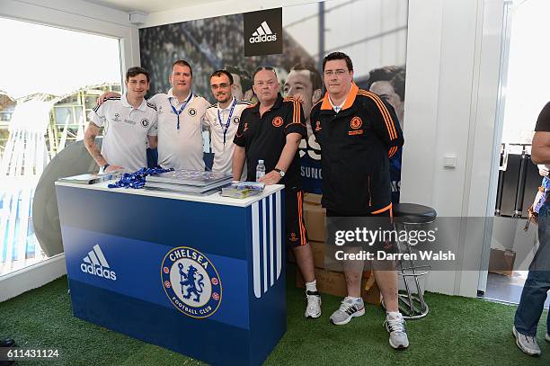 Richard Millham, Graham Smith, Mark Bell, Dave Newby at the Fans festival at the olympic park before the UEFA Champions League Final between FC...