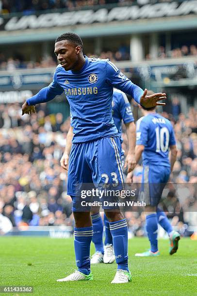 Chelsea's Daniel Sturridge celebrates after scoring his team's fourth goal
