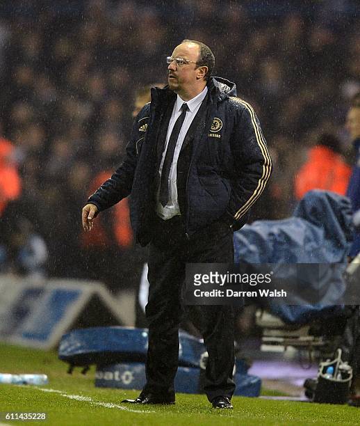 Chelsea manager Rafael Benitez on the touchline