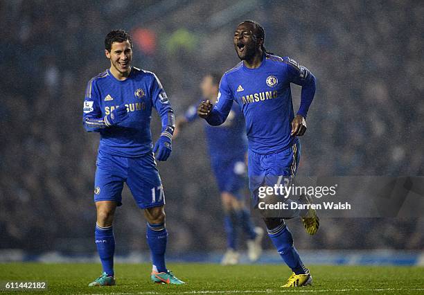 Chelsea's Victor Moses celebrates scoring his side's third goal of the game