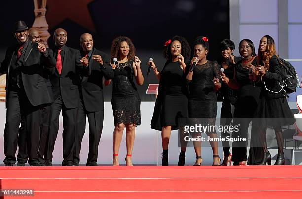 Sounds of Blackness perform during the 2016 Ryder Cup Opening Ceremony at Hazeltine National Golf Club on September 29, 2016 in Chaska, Minnesota.
