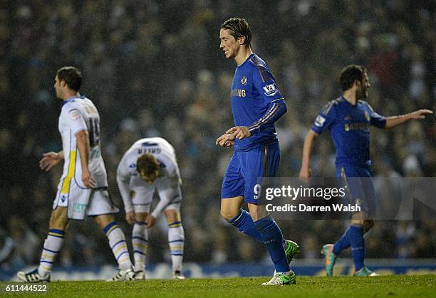 Chelsea's Fernando Torres celebrates scoring his side's fifth goal of the game