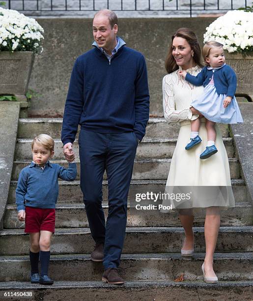 Prince William, Duke of Cambridge, Catherine, Duchess of Cambridge, Prince George of Cambridge and Princess Charlotte of Cambridge attend a...