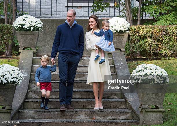 Prince William, Duke of Cambridge, Catherine, Duchess of Cambridge, Prince George of Cambridge and Princess Charlotte of Cambridge attend a...