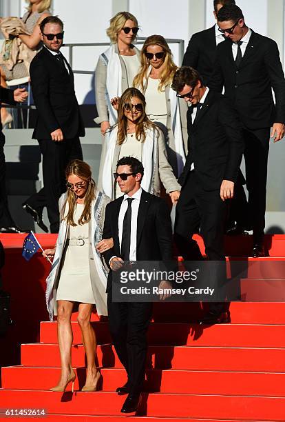 Minnesota , United States - 29 September 2016; Rory McIlroy of Europe with his fianceé Erica Stoll during the opening ceremony ahead of The 2016...