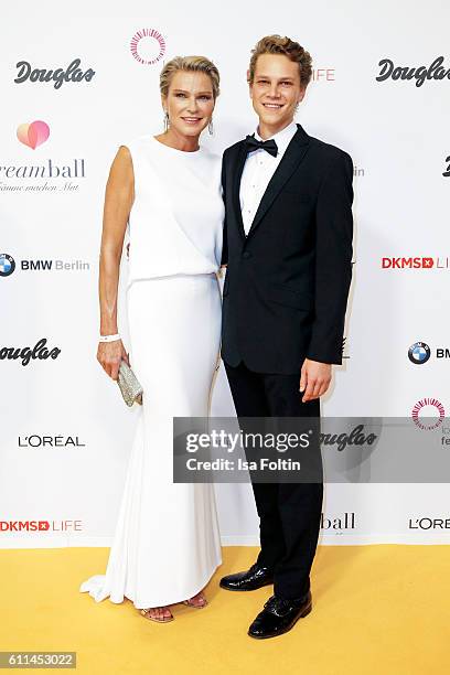 Stephanie von Pfuel and her son Karl von Pfuel attend the Dreamball 2016 at Ritz Carlton on September 29, 2016 in Berlin, Germany.