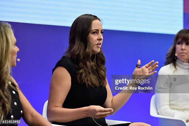 Founder and CEO Pixability Bettina Hein speaks at the Brand U Event at Nasdaq MarketSite during 2016 Advertising Week New York on September 29, 2016...