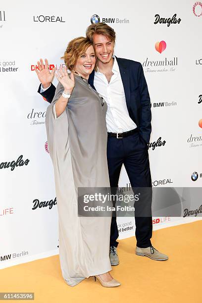 German actress Muriel Baumeister and her brother Lukas Amberger-Baumeister attend the Dreamball 2016 at Ritz Carlton on September 29, 2016 in Berlin,...