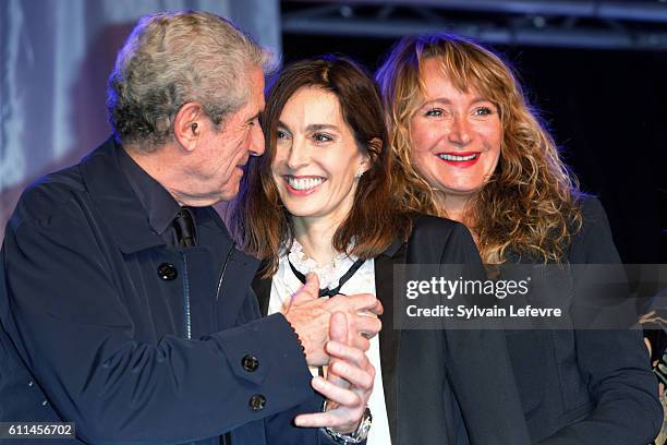 Claude Lelouch, Anne Parillaud and Julie Ferrier attends opening ceremony of 27th Dinard British Film Festival on September 29, 2016 in Dinard,...