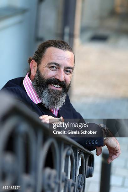 Artist Mauro Bergonzoli during the 'Bergonzoli in Bavaria' exhibition opening at Bayerisches Nationalmuseum on September 29, 2016 in Munich, Germany.