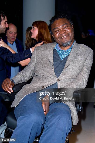 Yinka Shonibare attends a drinks reception to celebrate the new Fourth Plinth commission 'Really Good' by artist David Shrigley at 180 The Strand on...