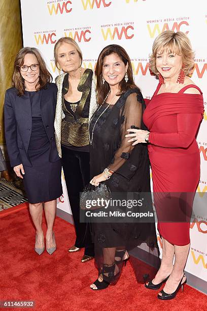 Sally Field, Gloria Steinem, Regina K. Scully and Pat Mitchell attend the Women's Media Center 2016 Women's Media awards on September 29, 2016 in New...