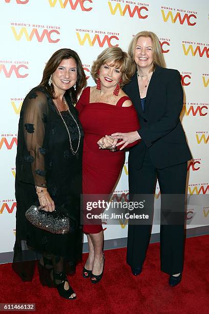 Regina Scully, Pat Mitchell and Julie Burton attends The Women's Media Center 2016 Women's Media Awards at Capitale on September 29, 2016 in New York...