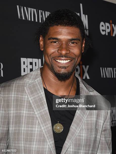 Football player Ramses Barden attends EPIX "Berlin Station" LA premiere at Milk Studios on September 29, 2016 in Los Angeles, California.