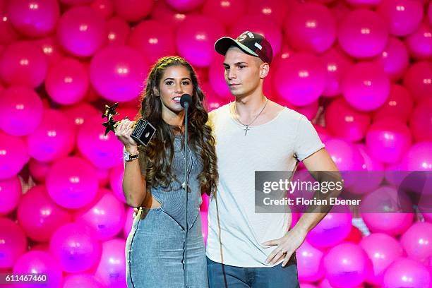 Sarah Lombardi and Pietro Lombardi attend the InTouch Awards 'Icons & Idols' at Nachtresidenz on September 29, 2016 in Duesseldorf, Germany.