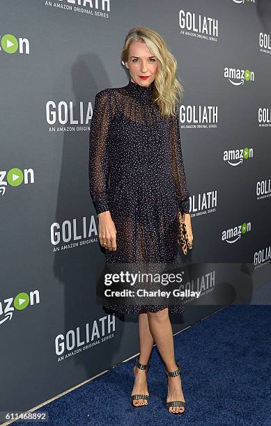 Actress Ever Carradine attends the Amazon red carpet premiere screening of original drama series "Goliath" at The London West Hollywood on September...