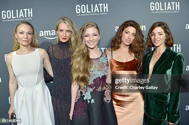 Actresses Sarah Wynter, Ever Carradine, Diana Hopper, Tania Raymonde and Olivia Thirlby attend the Amazon red carpet premiere screening of original...