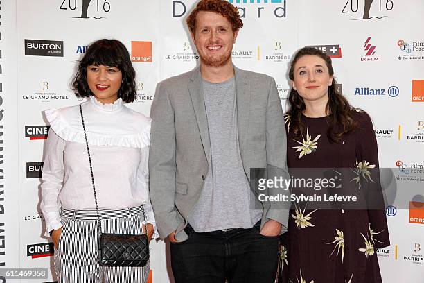 Isabella Laughland, Harry Michell and Helen Simmons attend the opening ceremony of the 27th Dinard British Film Festival on September 29, 2016 in...