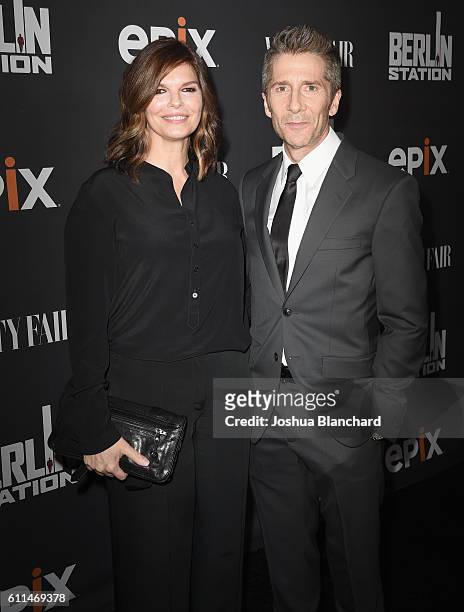 Actors Jeanne Tripplehorn and Leland Orser attend EPIX "Berlin Station" LA premiere at Milk Studios on September 29, 2016 in Los Angeles, California.