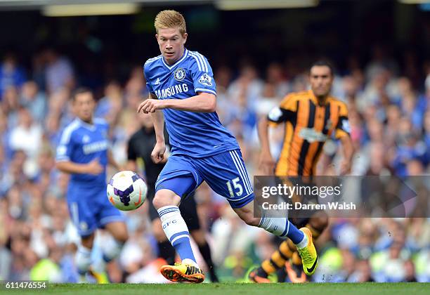 Chelsea's Kevin De Bruyne during a Barclays Premier League match between Chelsea and Hull City Tigers at Stamford Bridge on 18th August 2013 in...