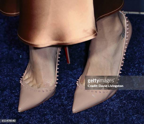 Actress Tania Raymonde, shoe detail, attends the premiere of Amazon's "Goliath" at The London West Hollywood on September 29, 2016 in West Hollywood,...