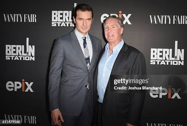 Actor Richard Armitage and President/CEO of EPIX Mark Greenberg attend EPIX "Berlin Station" LA premiere at Milk Studios on September 29, 2016 in Los...