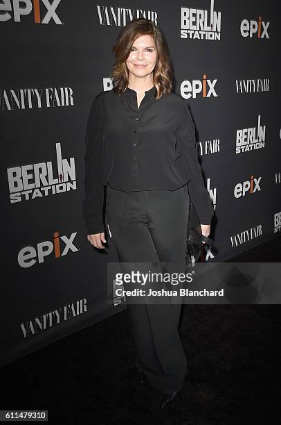 Actress Jeanne Tripplehorn attends EPIX "Berlin Station" LA premiere at Milk Studios on September 29, 2016 in Los Angeles, California.