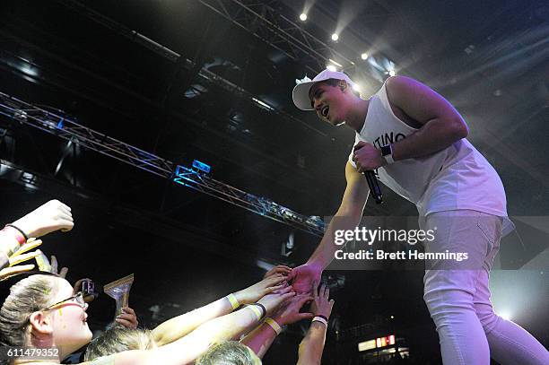 In Stereo perform during the Nickelodeon Slimefest 2016 matinee show at Sydney Olympic Park Sports Centre on September 30, 2016 in Sydney, Australia.