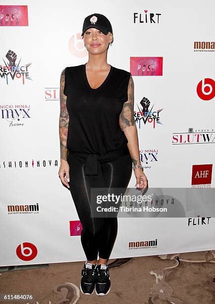 Amber Rose attends the SlutWalk Festival press conference at Four Seasons Hotel Los Angeles at Beverly Hills on September 29, 2016 in Los Angeles,...