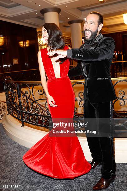 Model Rebecca Mir and her husband, dancer Massimo Sinato attend the Dreamball 2016 at Ritz Carlton on September 29, 2016 in Berlin, Germany.