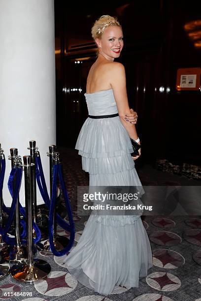 Model Franziska Knuppe, wearing a dress by Minx by Eva Lutz, attends the Dreamball 2016 at Ritz Carlton on September 29, 2016 in Berlin, Germany.