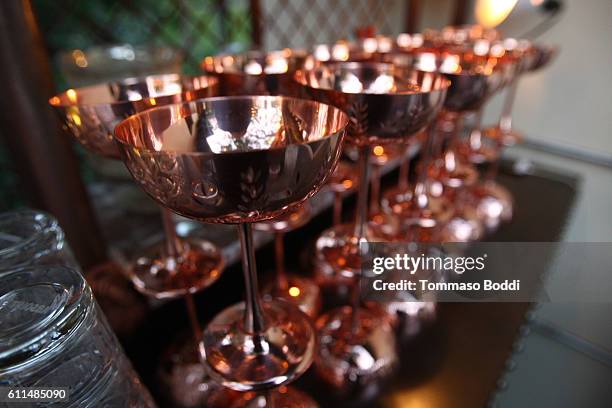 General view of the atmosphere during a private dinner at the home of Jonas Tahlin, CEO Absolut Elyx on September 29, 2016 in West Hollywood,...