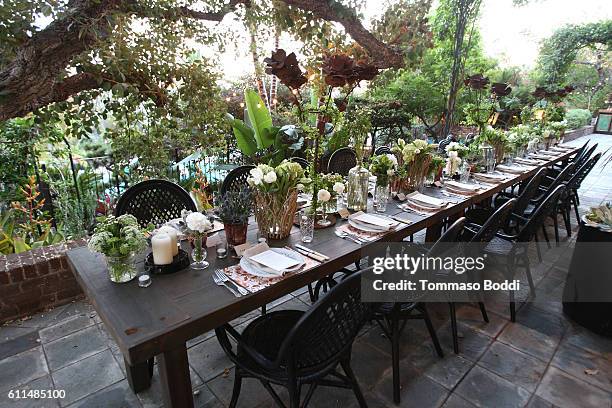 General view of the atmosphere during a private dinner at the home of Jonas Tahlin, CEO Absolut Elyx on September 29, 2016 in West Hollywood,...