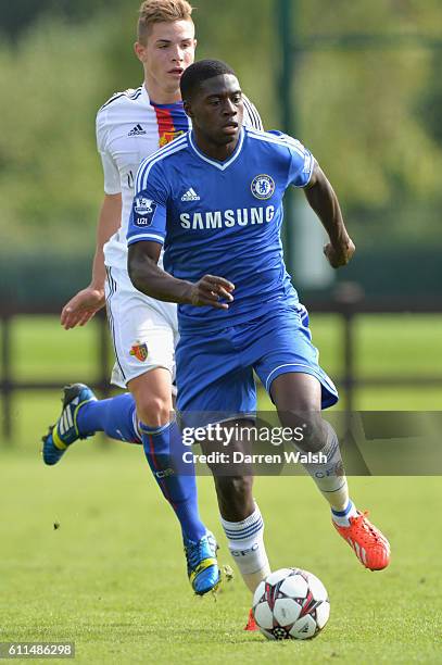 Chelsea's Isak Ssewankambo during a U19 UEFA Youth League match between Chelsea U19's v FC Basel U19's at the Cobham Training Ground on 18th...