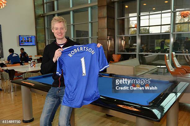 World snooker number one, and big Chelsea supporter, Neil Robertson after a pool match at the Cobham Training Ground on 7th November 2013 in Cobham,...