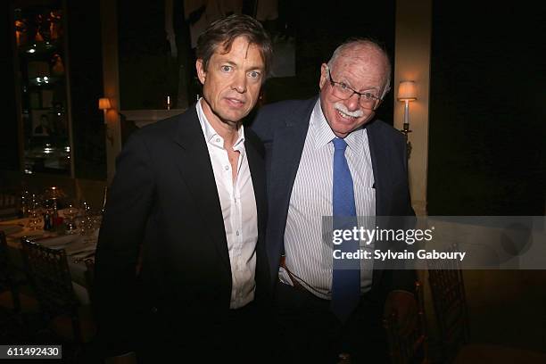 Nicolas Berggruen and Michael Steinhardt attend the Berggruen Klee Met Reception & Carlyle Dinner at The Carlyle on September 29, 2016 in New York...